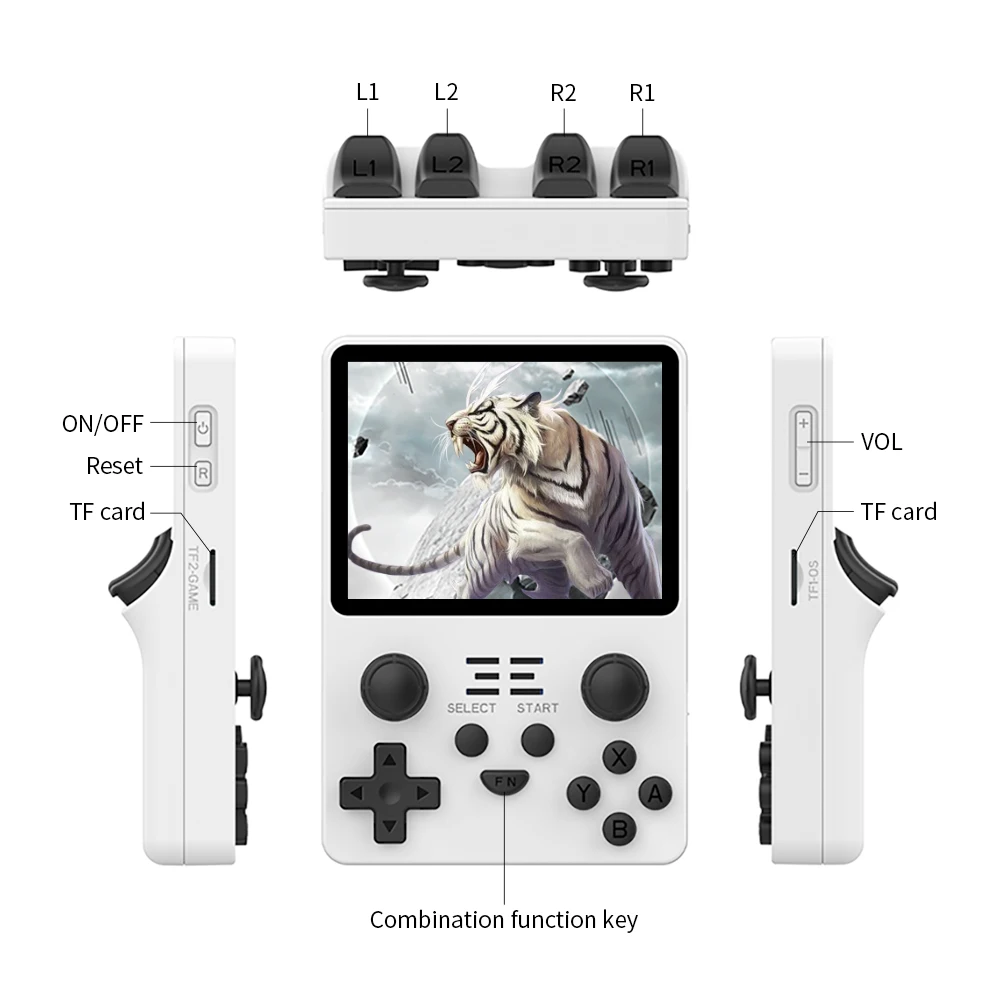 NEW RGB20S 3.5-Inch 4:3 IPS Screen Retro Handheld Game Console Open Source System RK3326 Dual Card Children's Gifts