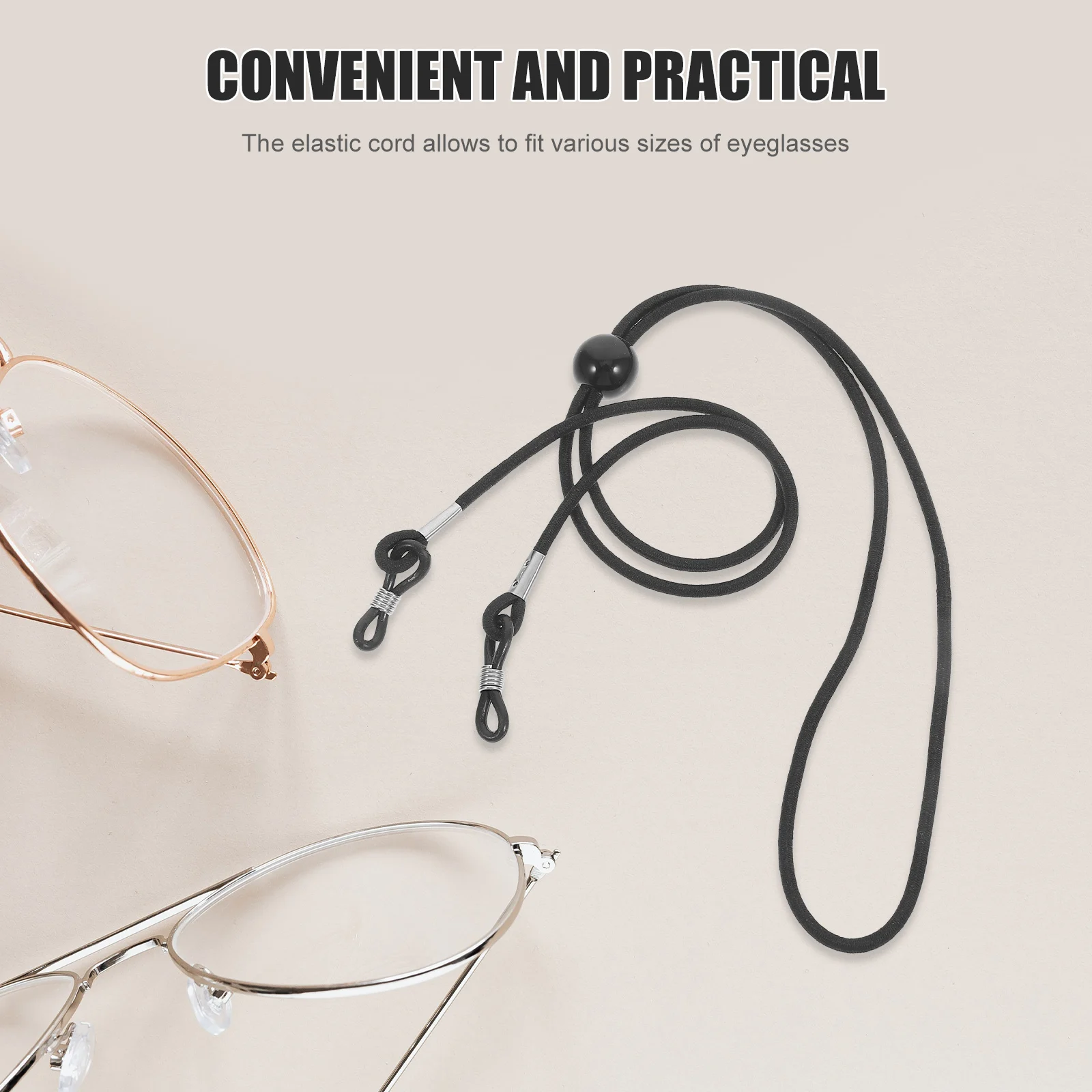 

Elastic Eyeglass Strap Adjustable Glasses Chain Stylish Black Lightweight Polyester Sunglasses Strap For Men Easy Access