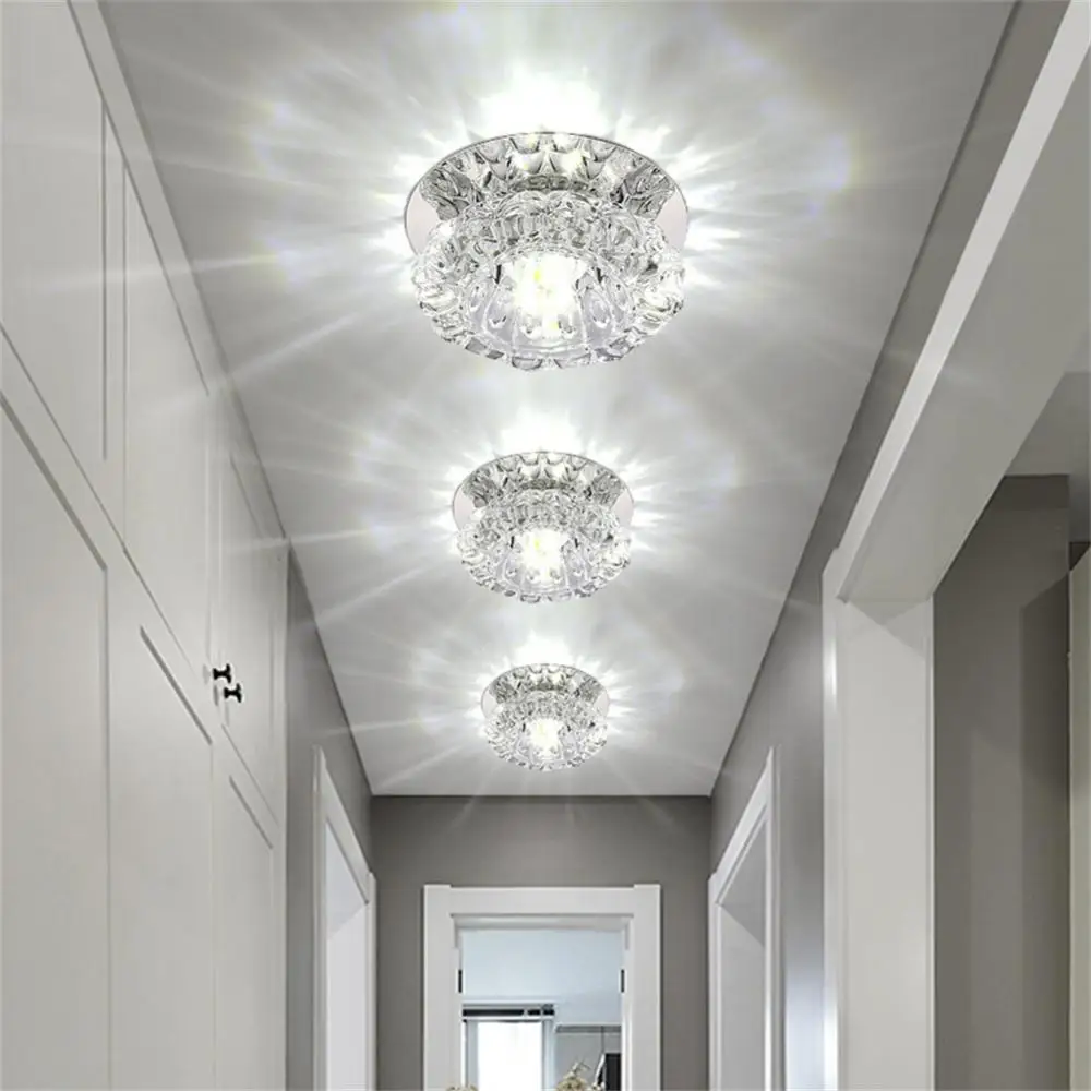 Nowoczesna lampa sufitowa Led typu Downlight wpuszczana kryształowa lampa sufitowa montowana na powierzchni kolorowe światła punktowe do salonu