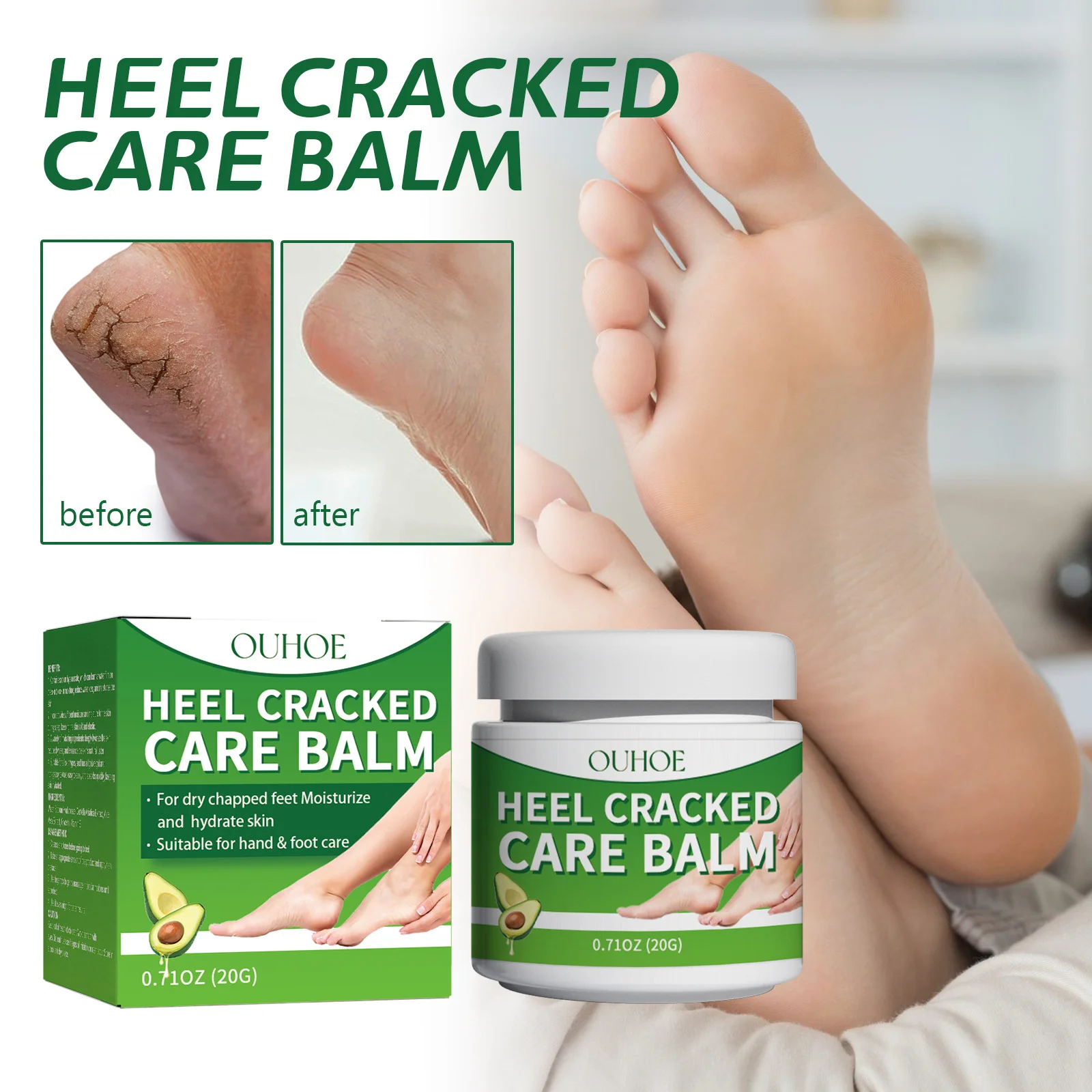 

Anti Crack Foot Cream Anti-Drying Heel Cracked Care Balm Removal Dead Skin Moisturizing Whitening Smooth Hand Foot Skin Products