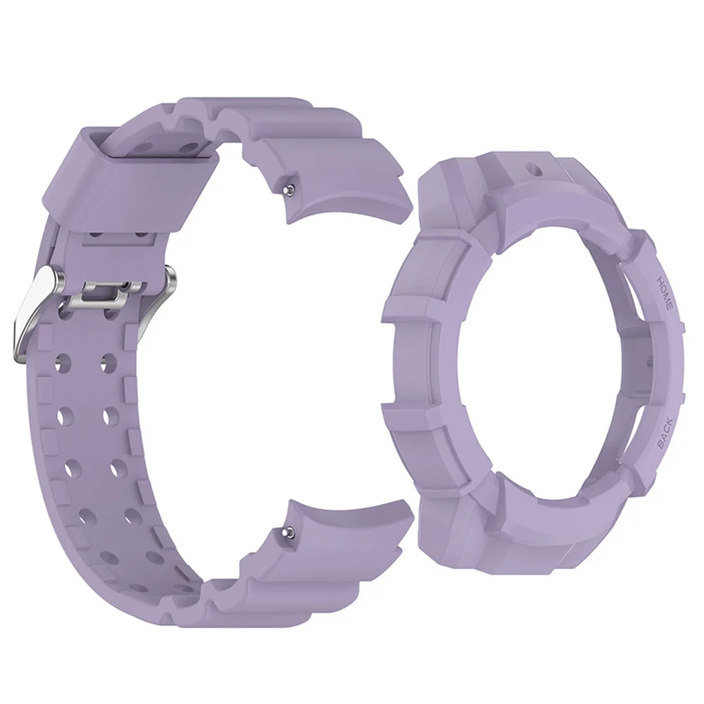 40mm/44mm caso + pulseira para samsung galaxy watch 7 silicone capa protetora pulseira 2 em 1 acessório de relógio inteligente