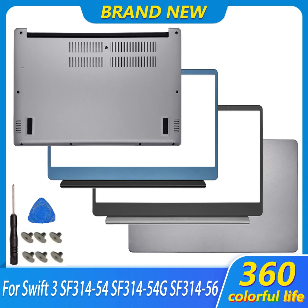 New Laptop LCD Back Cover Front Bezel Palmrest Bottom Case For Swift 3 SF314-54 SF314-54G SF314-56 Series Rear Top A Case 15.6