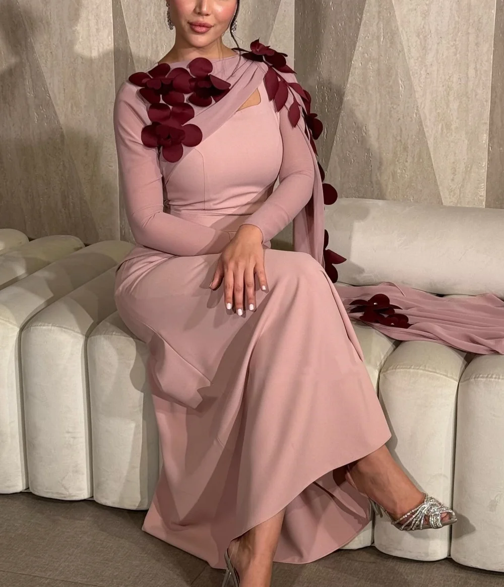 

Индивидуальные женские вечерние платья с квадратным вырезом, аппликацией в виде цветов, длинные платья-труба, высококачественные элегантные платья для вечеринок