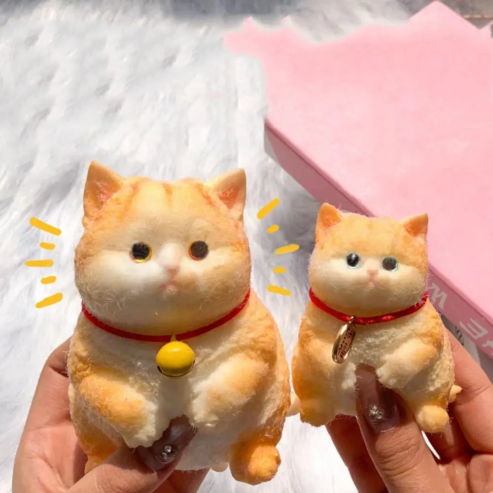 Novelty Slow Rebound Big Cat Doll Squeeze Toy Cartoon Colorful Simulation Cat Squeeze Toys Soft Animal Cat Fidget Toy Kids