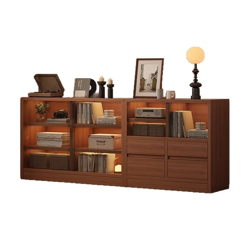 

Dining side living room tea antique bookcase dust proof low cabinet study locker storage cabinet