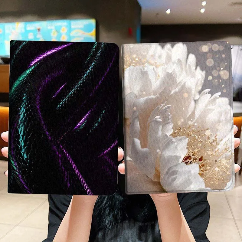 

Shiny Purple Colorful Snake Tablet Case For Lenovo Xiaoxin Legion Pad Tab Pro GT Y700 Gen4 2 11 P11 M10 K10 3rd Plus Gen Gift