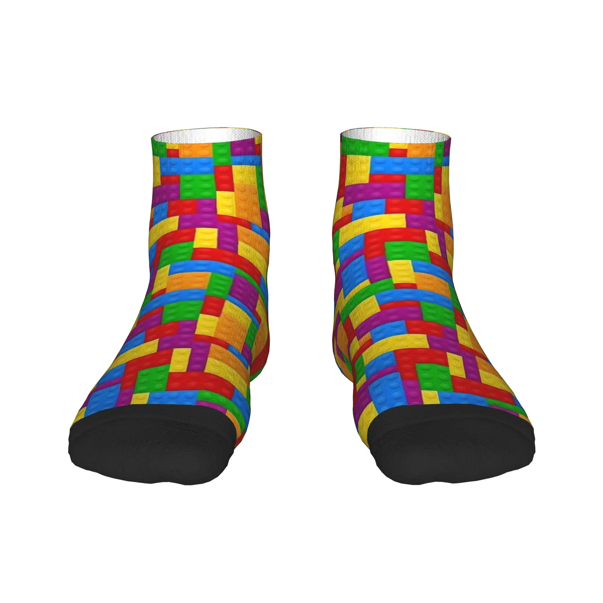 Ankle Socks For Men Building Blocks Pattern Art Casual Socks  Graphic Non Slip Breathable Summer Leisure Climbing Sock