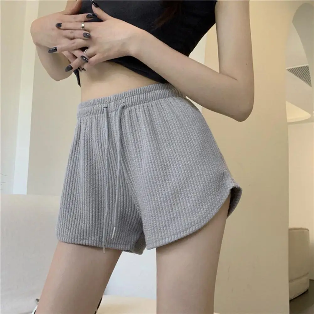 Women Summer Shorts Drawstring High Elastic Waist Shorts Pants A-line Soft Breathable Thin Loose Beach Sports Jogging Shorts