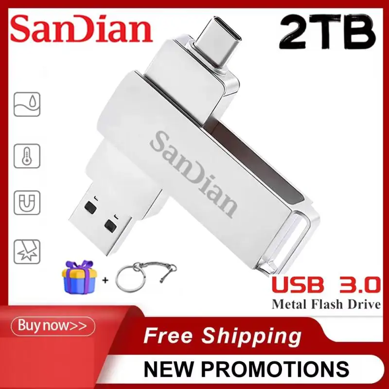 Mini szybki metalowy pendrive USB Flash Drives 1TB USB 2TB 512GB Flash Drive 256GB 128GB USB3.1 Memory Storage Device U Disk