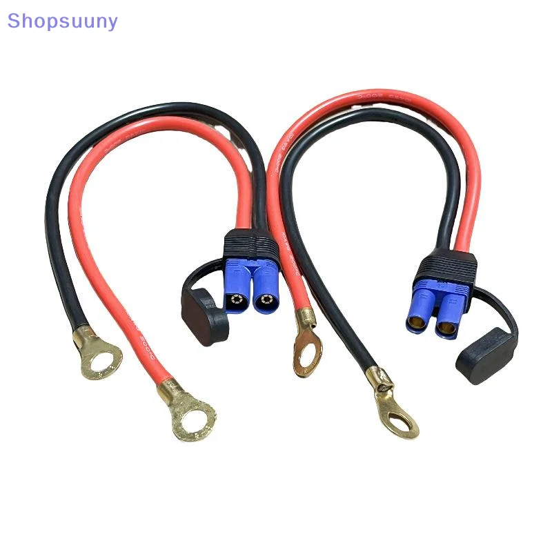 [SU]100W EC5 Motorcycle Emergency Start Wire 10AWG Silicone Line EC5 Male Female Plug To O-type Terminal Connection Cable[SU]