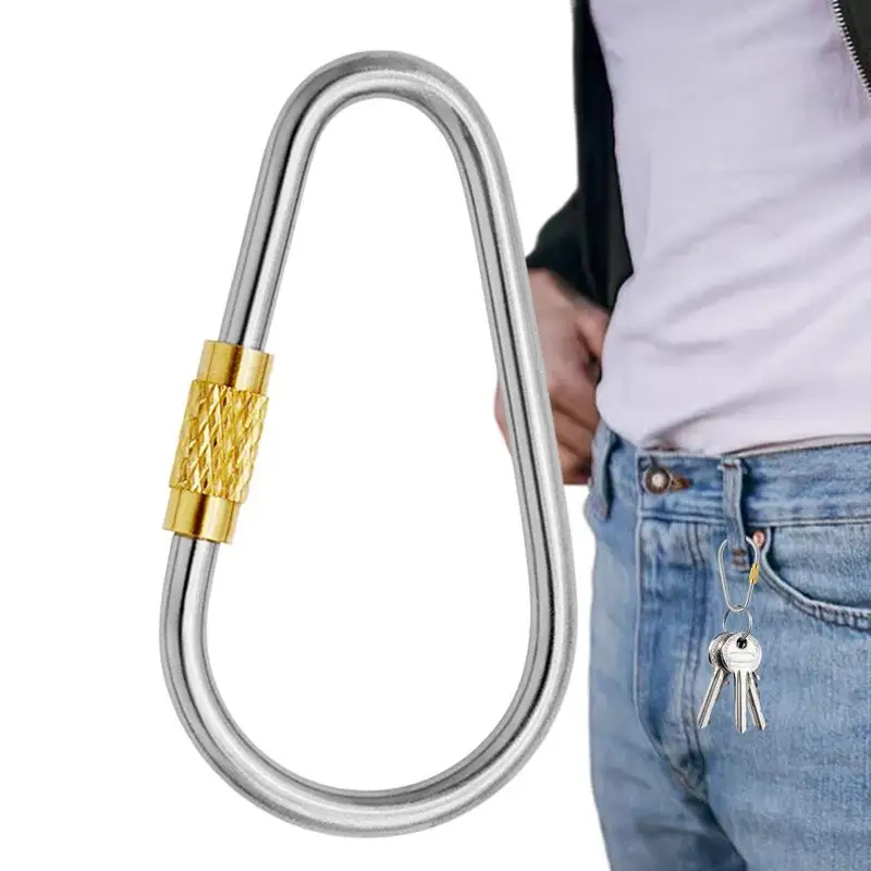 

Carabiner Climbing 8cm Locking Type D Quickdraw Carabiner Buckle Buckle Hanging Aluminum Nut Backpack Buckle Keychain Hook