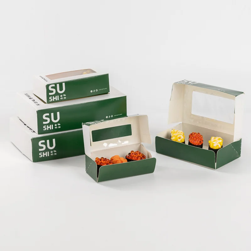custom.LOKYO Customized Take Out Disposable Paper Sushi Box with Lid