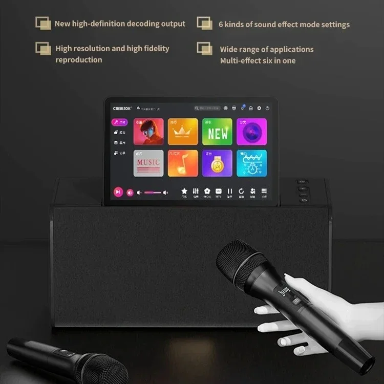 All-in-one Karaoke System Set Player Android Home Party Karaoke Machine With 10.1 Inch Touch Screen Speaker For Music Events