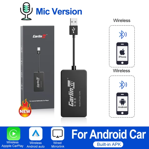 Беспроводной CarPlay Dongle для Android Car Wireless Android Auto Carlinkit Car Play iOS Зеркальный экран Mirrorlink USB-адаптер CCPA