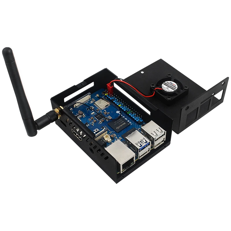 New Orange Pi 3B Metal Case Black Aluminum Shell Optional With Cooling Fan/Antenna For After May 2024 New Versoin Orange Pi 3B