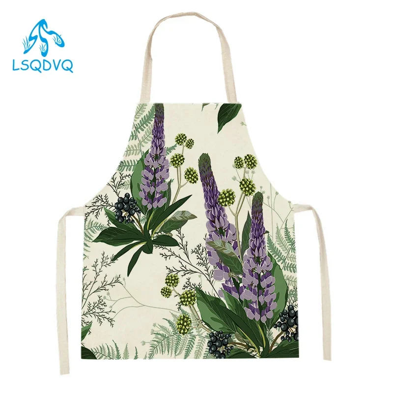 

Красочные цветочные узоры для чистки кухонных фартуков для приготовления пищи, выпечки, инструменты для чистки льна, аксессуары для приготовления пищи, фартуки