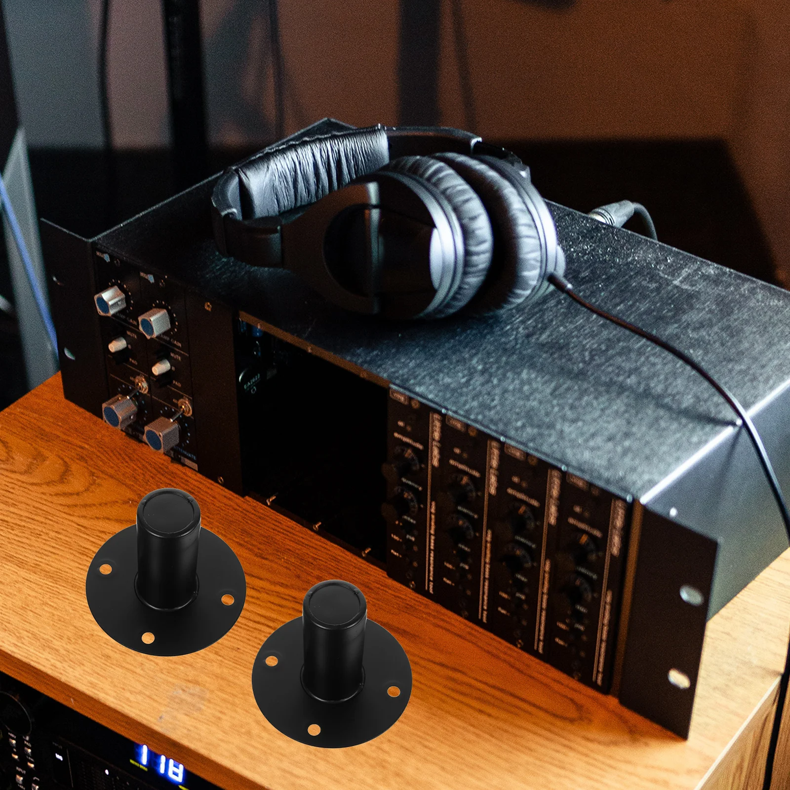 

2Pcs Heavy Duty Speaker Stands Aluminum Alloy Base for Stage Performance Party Studio Use Metal Speaker Bracket Support