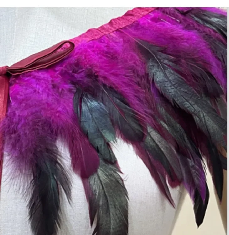 Feather Shrug Shawl Feather Shoulder Wrap Cape Jacket Feather Costume Halloween Rave Party Cosplay Filming Props