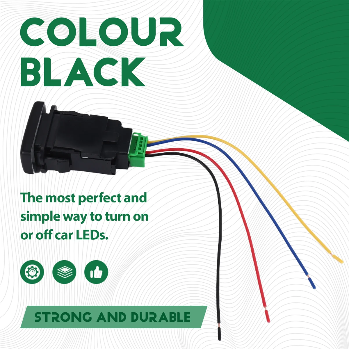 AT77 Auto Retrofit Switch Waterproof Toggle Switch Fog Lamp Switch With 4 Line For Toyota Lexus White Light