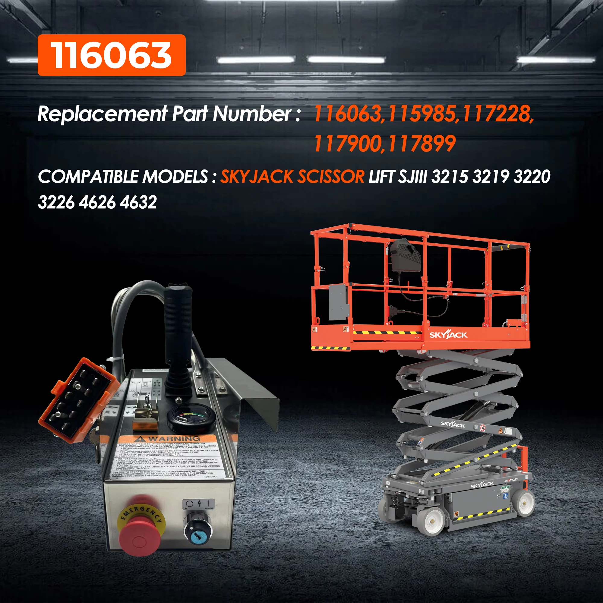 Platformbedieningskast 116063 115985 voor Skyjack SJIII 3220 3226 4626 4830 schaarliften