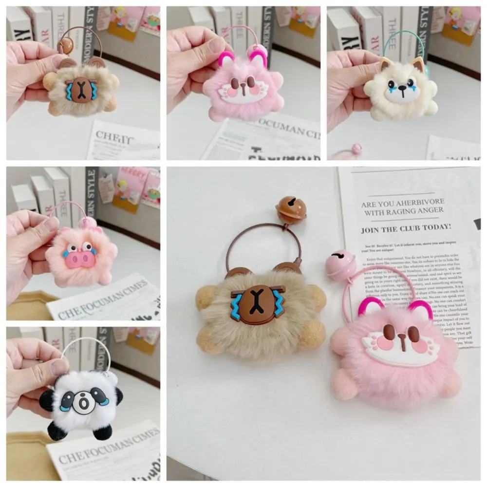 Key Ring Rabbit Fur Capybara Fur Keychain Panda Hairy Bunny Key Ring Sweet Alloy Ring Fluffy Capybara Pendant Women