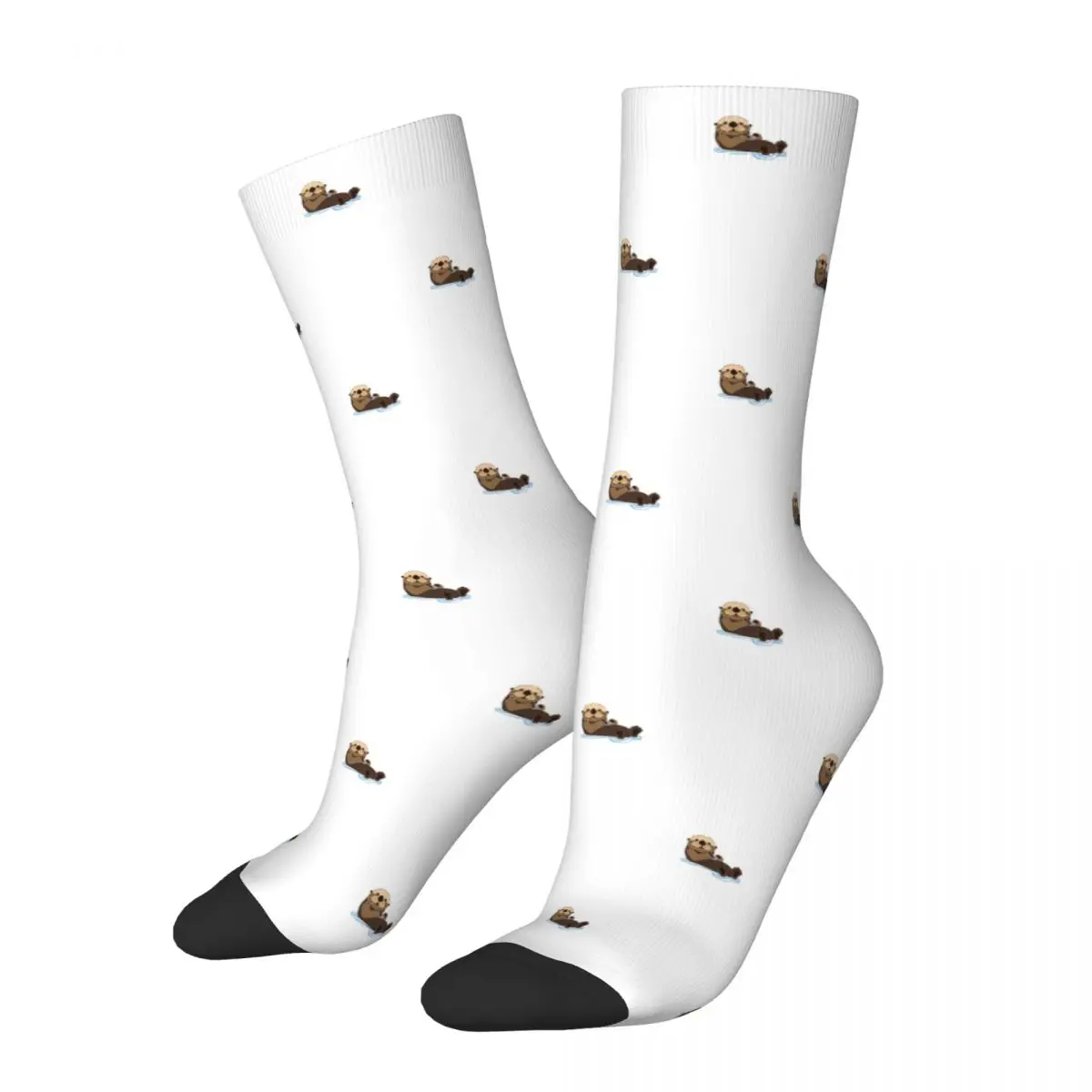 Happy Funny Men's compression Socks Kawaii Vintage Harajuku Otter Pet Lover Hip Hop  Crazy Sock Gift Printed