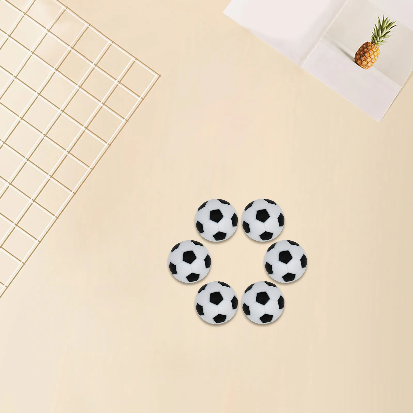

6 шт. компактных мячей для настольного футбола с гладкой поверхностью, износостойкие, идеально подходят для замены мячей на футбольном столе.