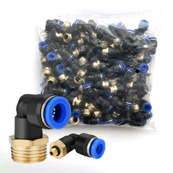 PL Elbow 50pcs Lot 4-M5 6-M5 Air Connector Pneumatic Fitting Quick Fittings 1/8