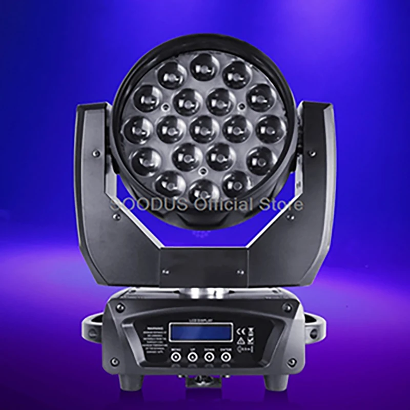 

LED Moving Head Par Light with Zoom Effect DMX512 Strobe Color Wash Lights Sound Control Spotlight for Wedding Show DJ Stage KTV