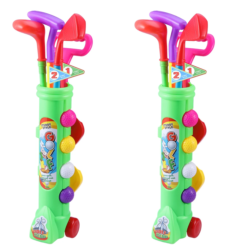 

Golf Toys for Children 2 Sets Sports Indoor Educational Toy Plastic Suits Lightweight Toddler Play Parent Child Games Ball