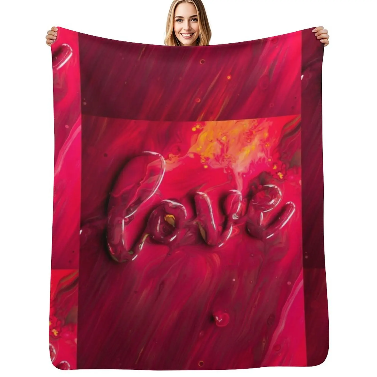 

RED HOT LOVE Throw Blanket Decorative Throw Retros Cute Plaid Soft Plush Plaid Blankets