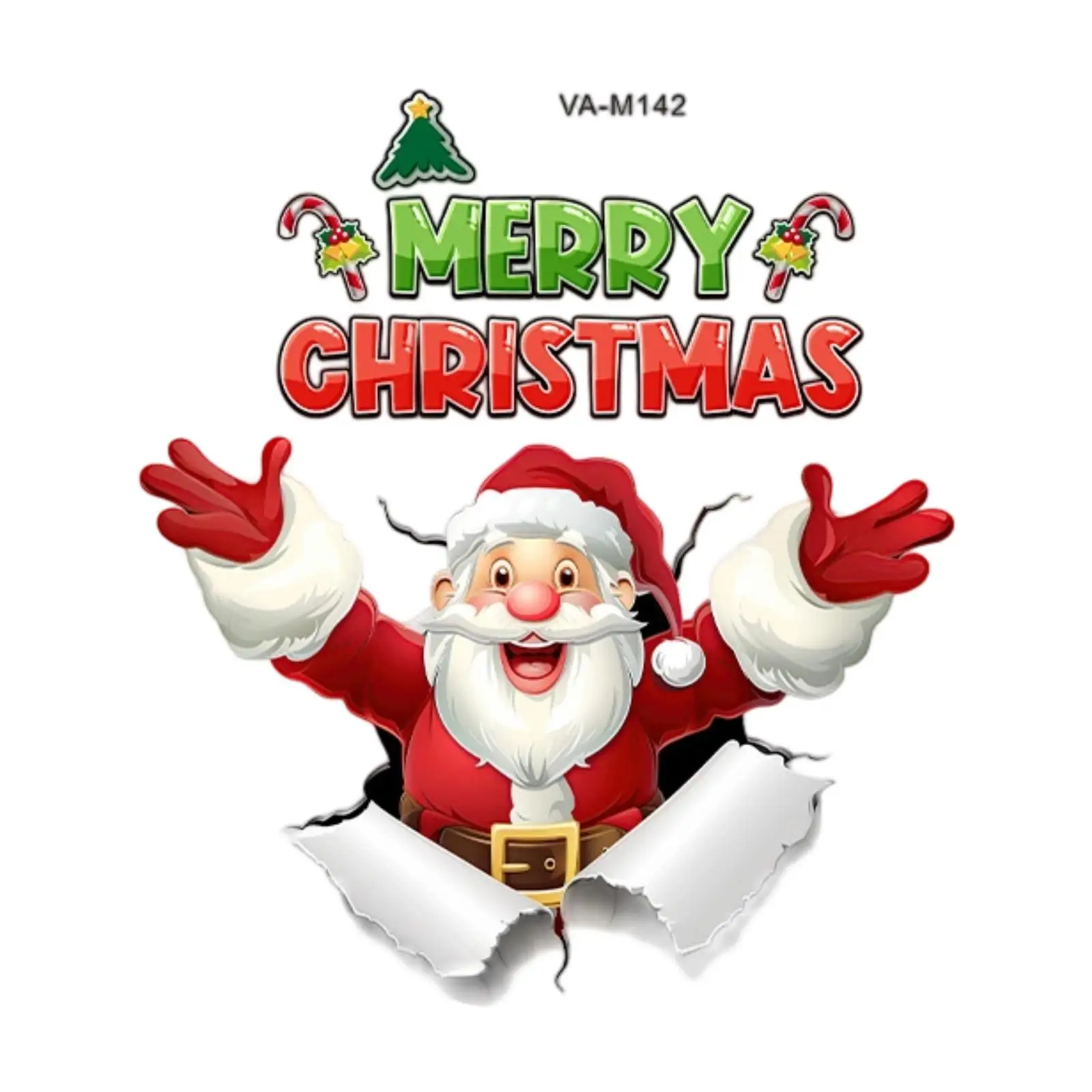 Santa Toilet Lid Decal Funny Easy to Stick and Peel Christmas Santa Claus Toilet Sticker for Bathroom Walls Tiles Windows Doors