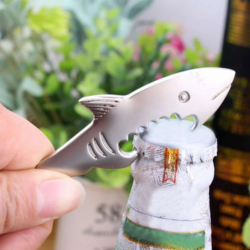 Hot Shark Bottle Opener Keychain Alloy Multifunction Fish Corkscrew Key Chains Jewelry New Arrived Keyring Accessories