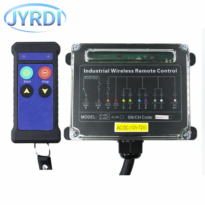 JC-2S 2 buttons singIe speed industrial Wireless Radio Crane Remote Control switches winches Hoist track crane Lift controller