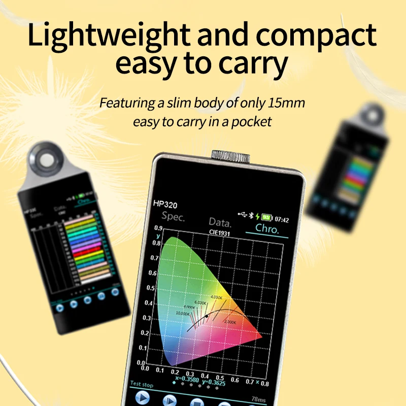 HP330 portable spectrometer CCT CRI Lux tester illuminometer photography photometer