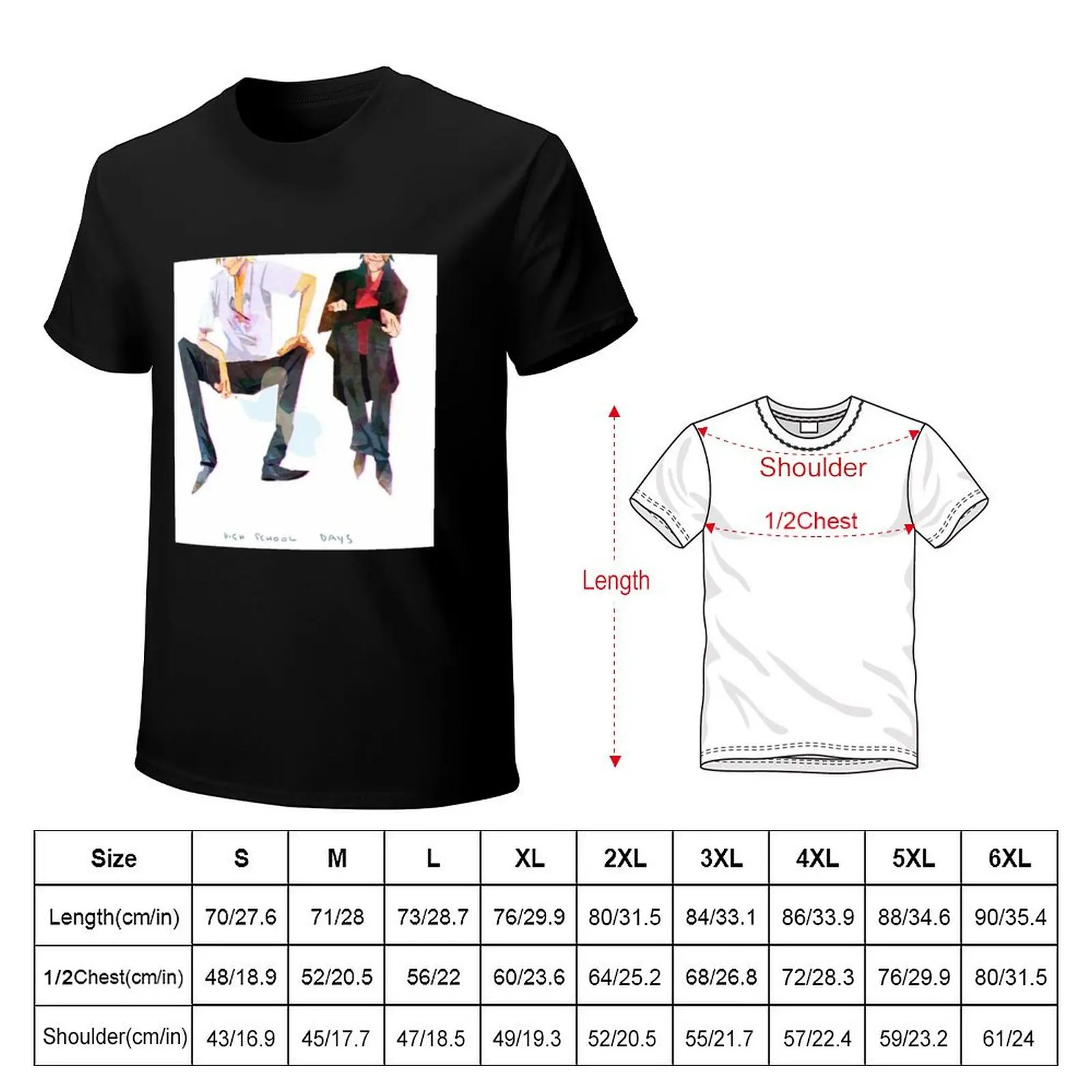 high school days durarara 2/2 T-Shirt man t shirt vintage t shirts funny gifts T-shirts for men cotton