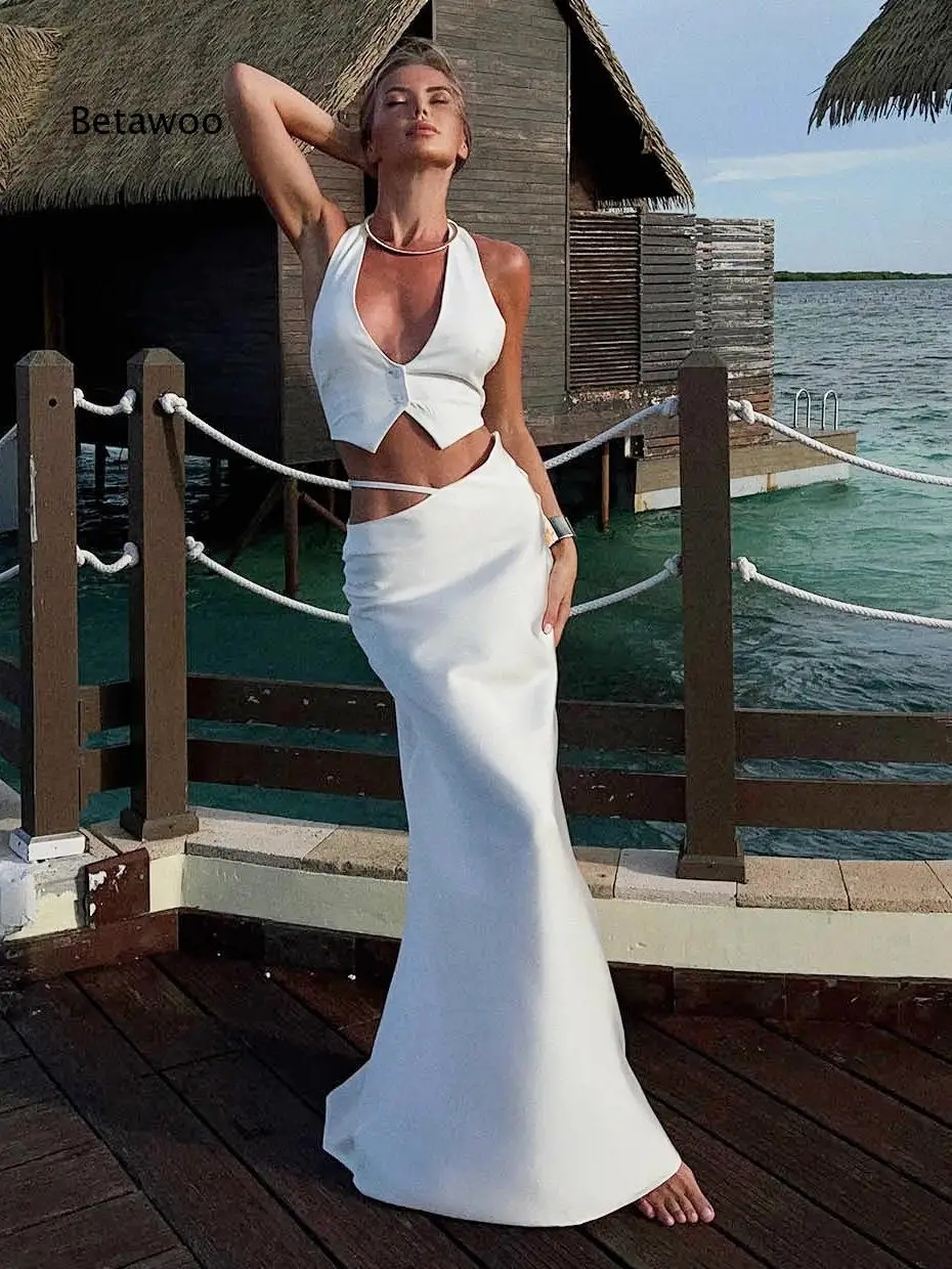 Women Solid Color Soft Stretchy Long Maxi Skirt Slim Fitted High Waist Flowy Floor Length Skirt For Beach Vacation Dating Party