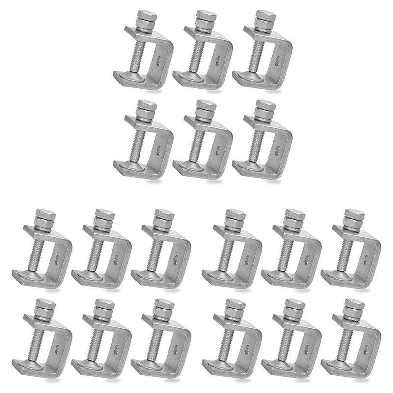 

A02M-18, 18 шт., 1-дюймовые мини-зажимы C-образной формы из нержавеющей стали для деревообработки, сверхмощные металлические U-образные зажимы, мини-зажимы для стола (тигровые зажимы)