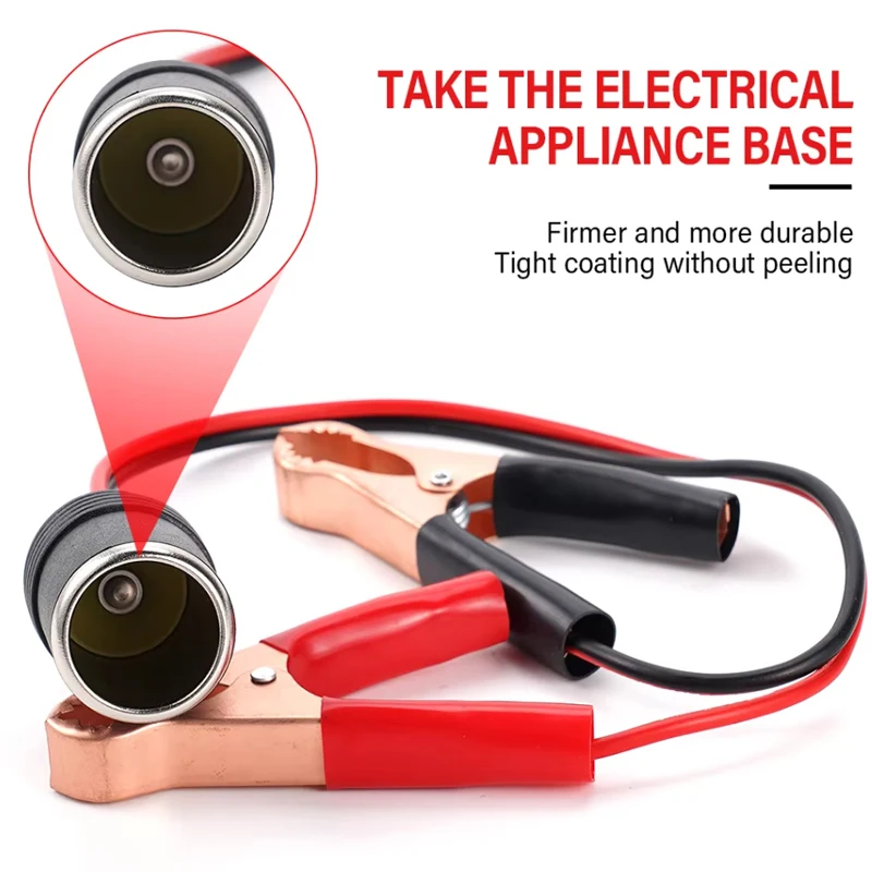 

12V Car Accessories 50A Female Batteries Socket Plug Car Battery Terminal Clamp Clip Cigarette Lighter Power Socket Adaptor