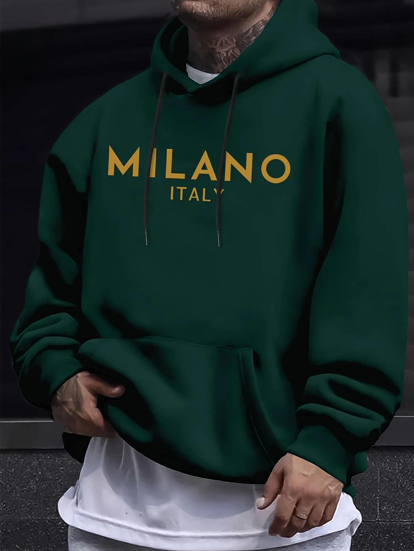 MILANO Letter Print Men Women Sweatshirt Outdoor Street Casual Trendy Sport Fitness Run Spring Autumn Winter Pullover Hoodie Top