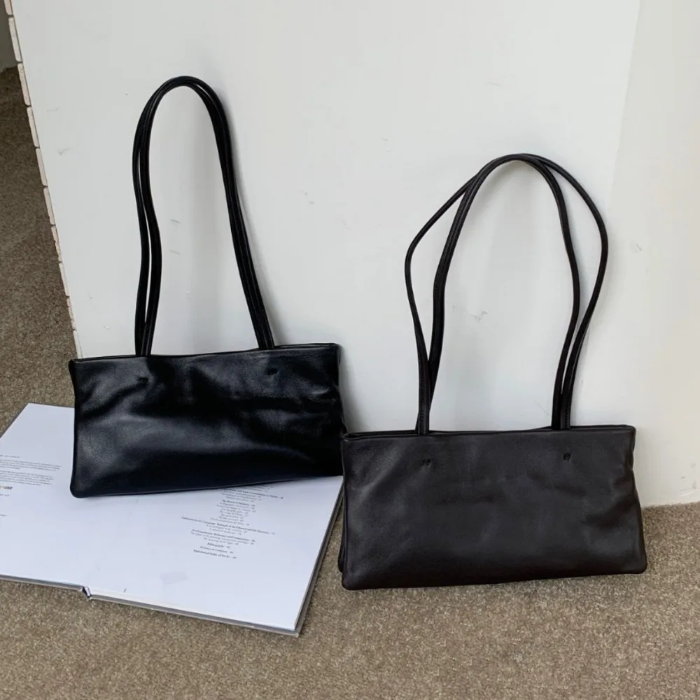Minimalist Design First-layer Sheepskin  High-end Feeling Small Tote Single Shoulder Fashionable and Versatile Under The Armpit