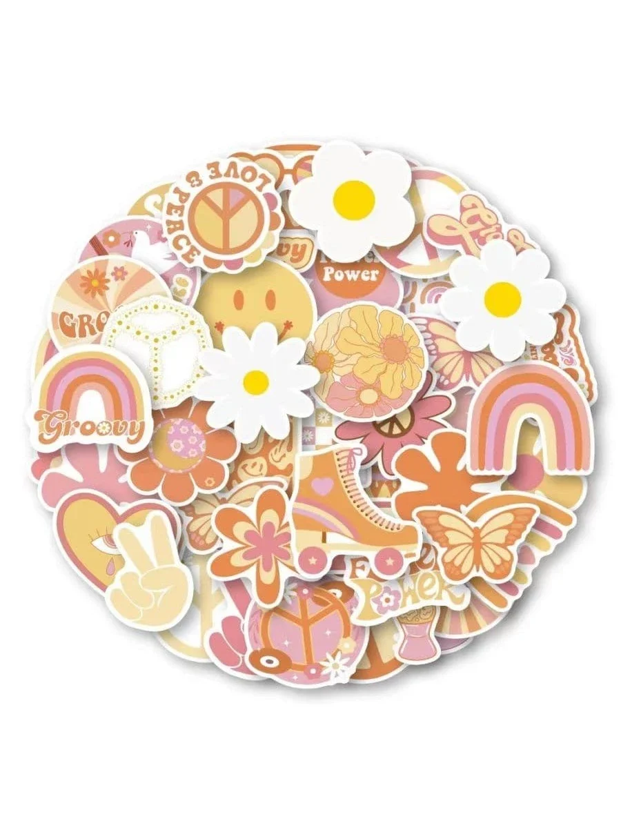 50Pcs Groovy Hippie… - image