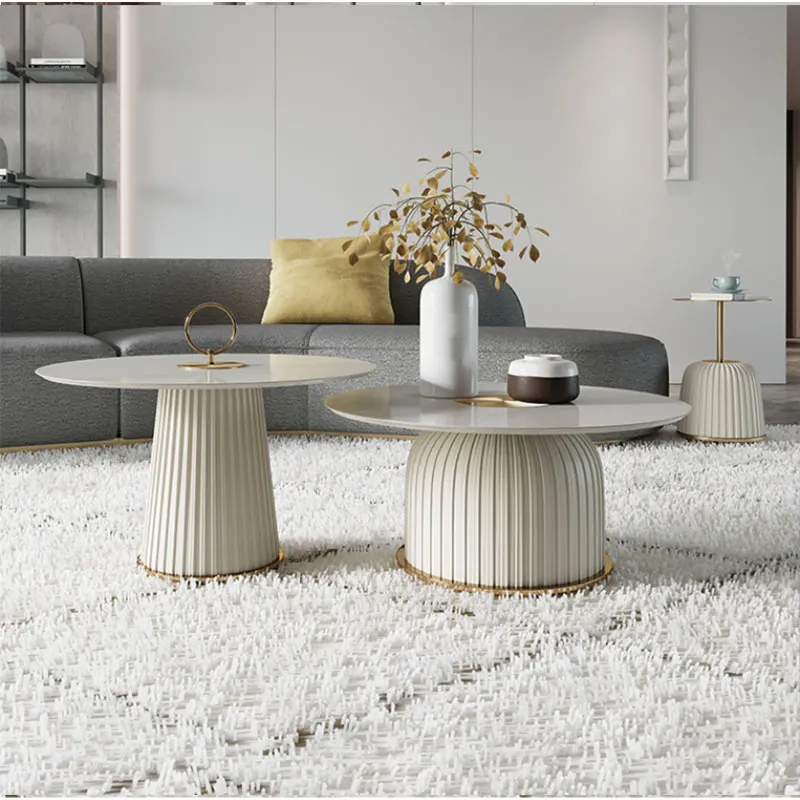 New Design Special Simple Contemporary Center Round Marble Coffee Table Minimalist Living Room Tea Table