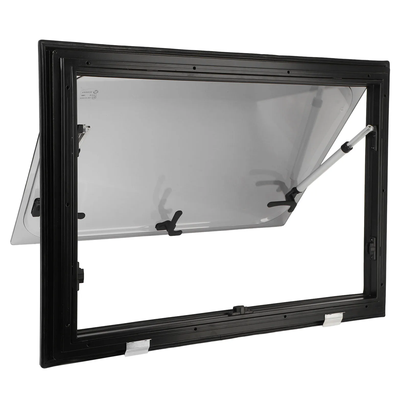 RV Side Window 75° Opening Angle Double Layer 32x20 Inch Shock Absorbing RV Push Out Window for  Campers Trailers