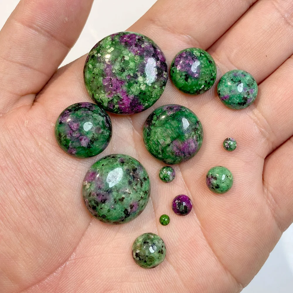 Wholesale 10pcs Natural Round Amethysts Stone Cabochon Semi Back Cameo Beads for DIY Women Jewelry Earring Rings Necklaces