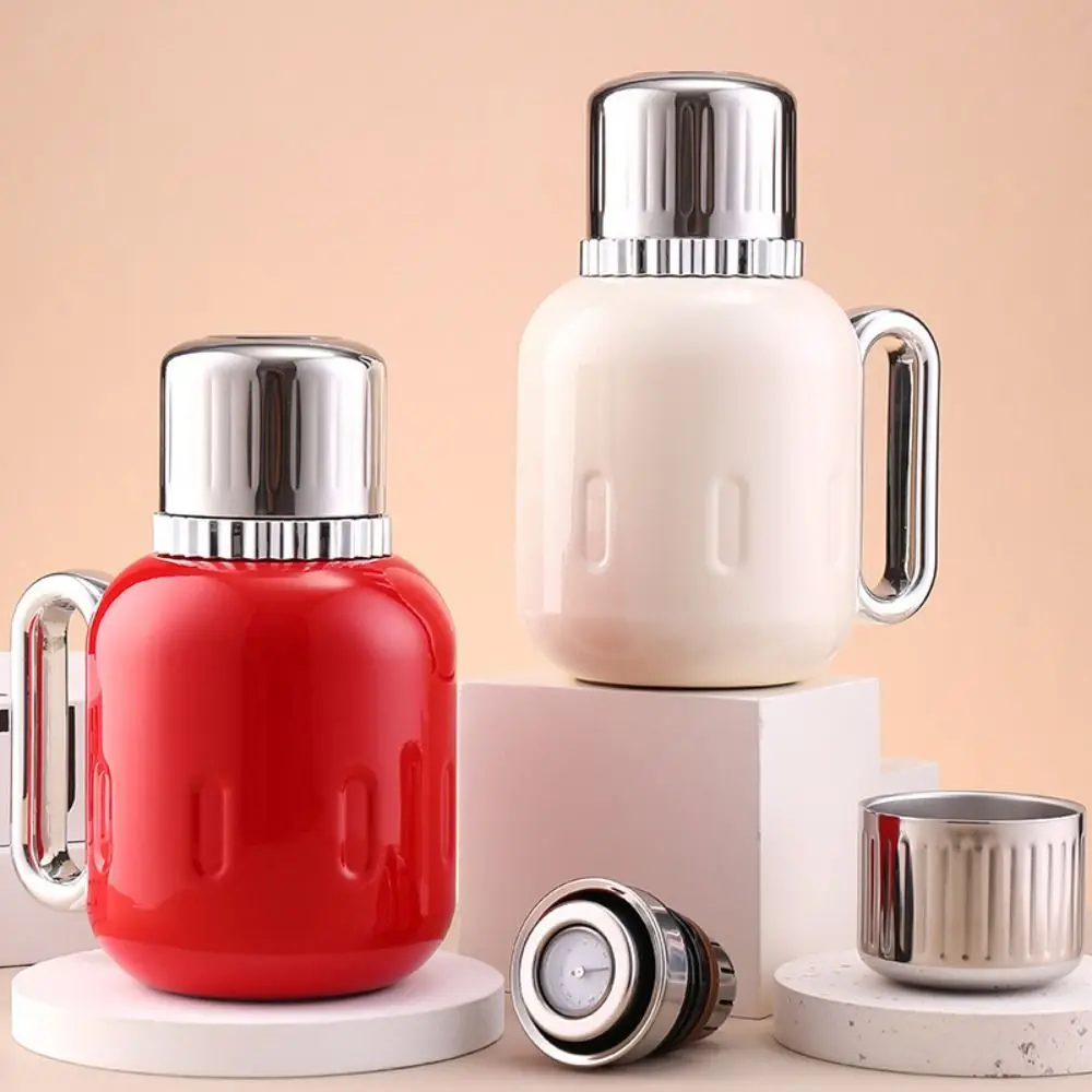 غلاية تخمير الشاي المعزولة لعرض درجة الحرارة الميكانيكية مع مصفاة الشاي، قارورة ترمس مانعة للتسرب، سعة كبيرة #4