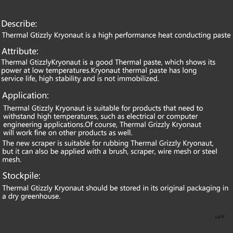 Original Thermal Grizzly Kryonaut Paste 1g for CPU GPU Cooler Grease 12.5W/m.k Conductive Heatsink Plaster