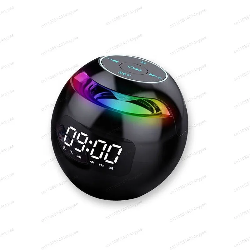 Soccer Table LED Alarm Clock with FM Radio - Portable Stereo Speaker for Smartphone, Digital Desk Clock for Bedroom & Office