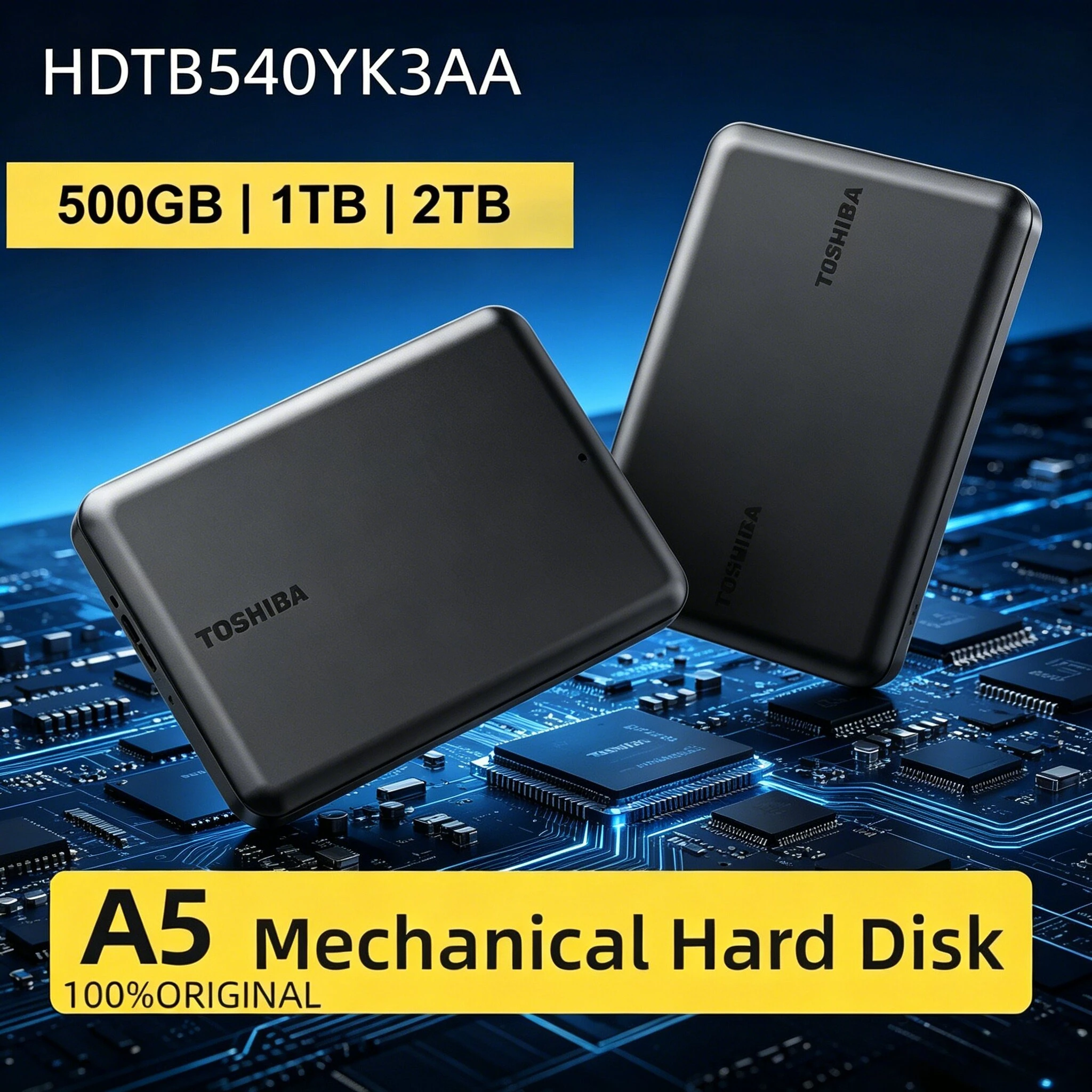 

For Toshiba A5 Slim Portable Hard Drive USB3.2 Gen1 Large Capacity External Data Storage Hard Disk Compatible With Mac System