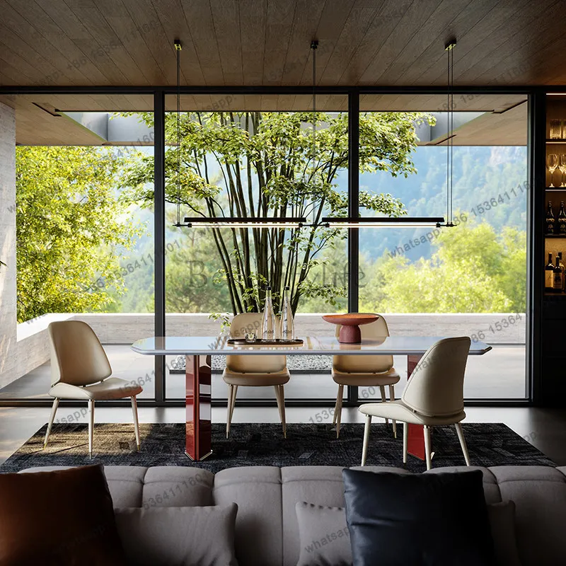 LJY Salon Coffee Dining Table Conference Restaurant Luxury Modern Dining Table Nordic Bistro Mesas De Jantar Commercial Furnitur